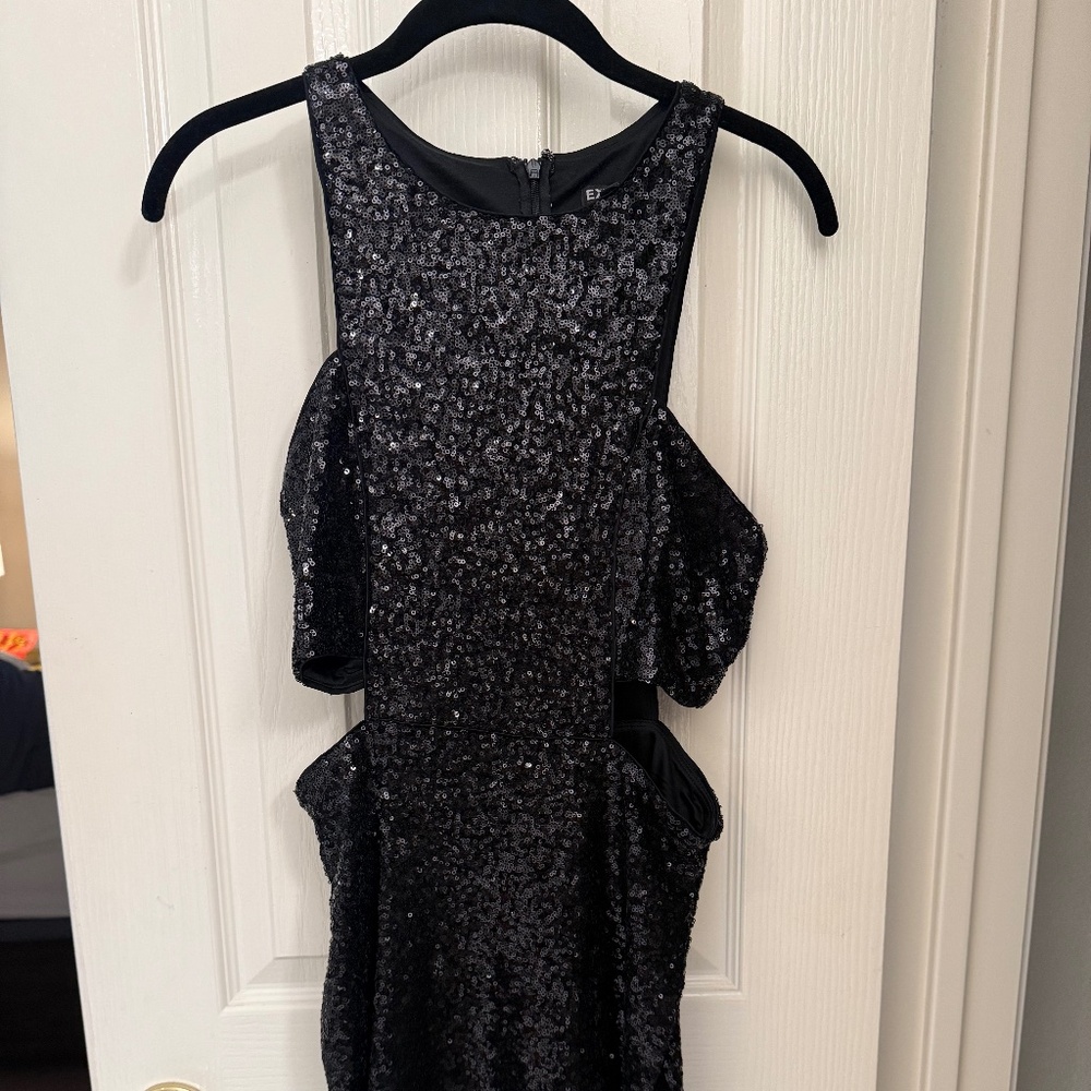Express Black Sequin Cut-Out Party Dress (Great for NYE!) – Size 6